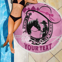 Personalized Kentucky Horse Racing Beach Blanket Beauty and The Horse Pink Version LT01