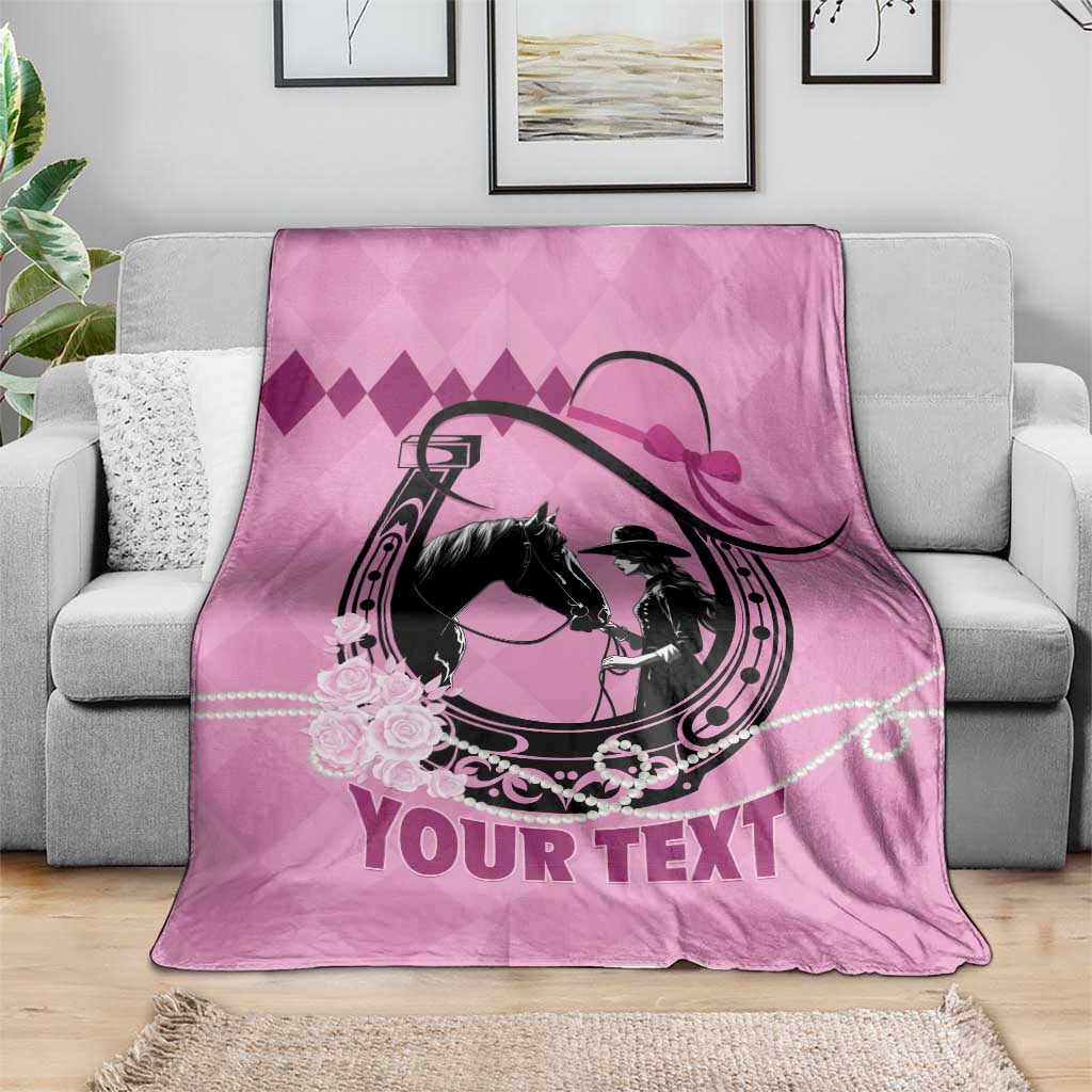 Personalized Kentucky Horse Racing Blanket Beauty and The Horse Pink Version LT01