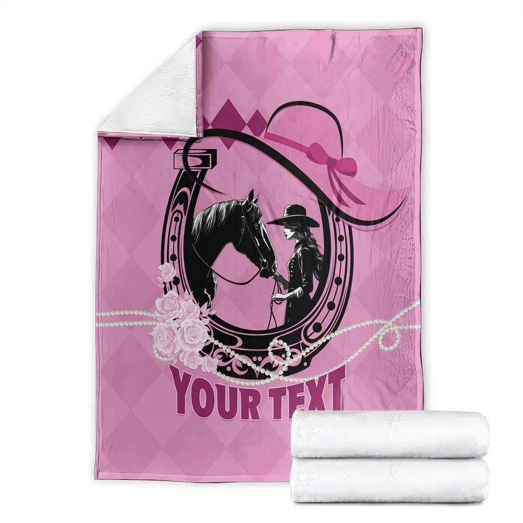 Personalized Kentucky Horse Racing Blanket Beauty and The Horse Pink Version LT01
