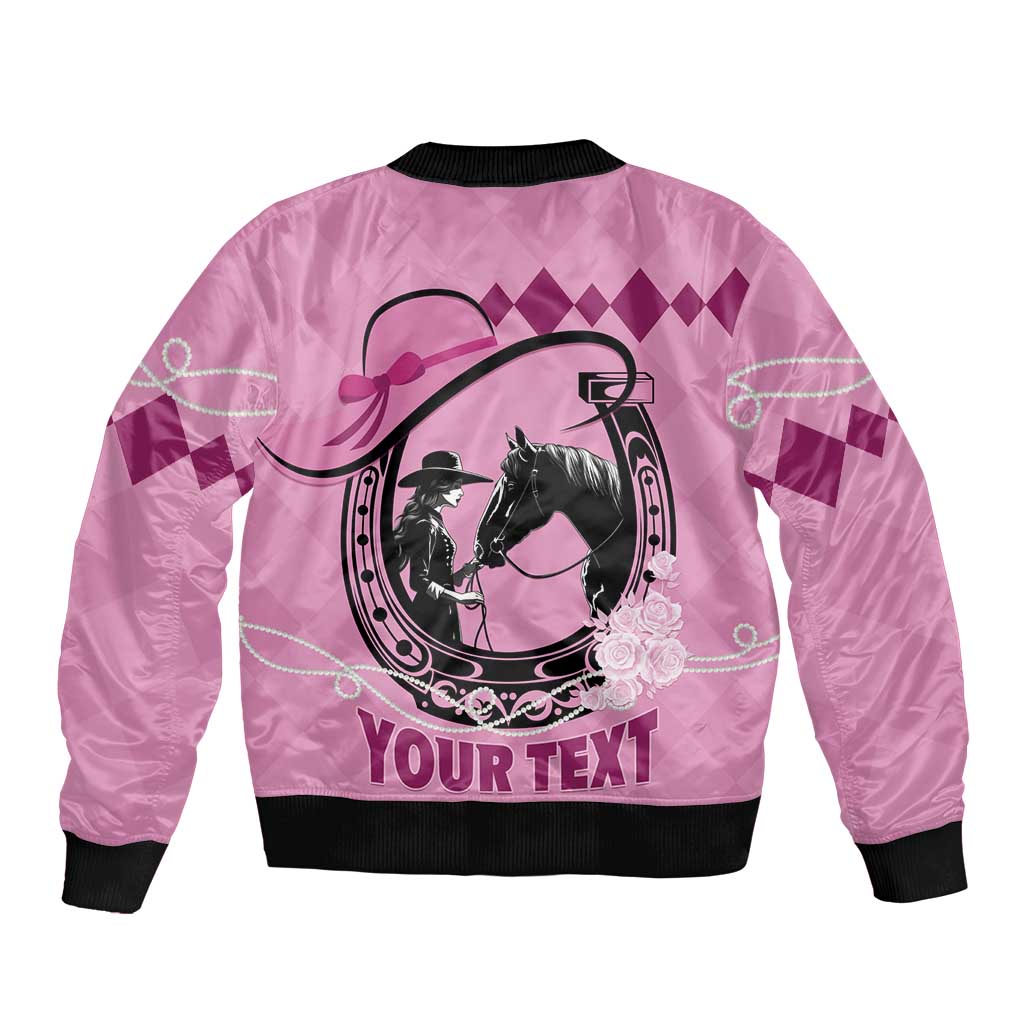 Personalized Kentucky Horse Racing Bomber Jacket Beauty and The Horse Pink Version LT01