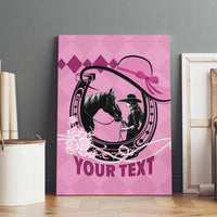 Personalized Kentucky Horse Racing Canvas Wall Art Beauty and The Horse Pink Version LT01