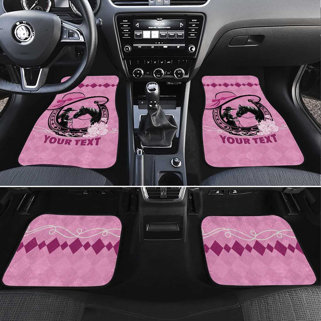 Personalized Kentucky Horse Racing Car Mats Beauty and The Horse Pink Version LT01