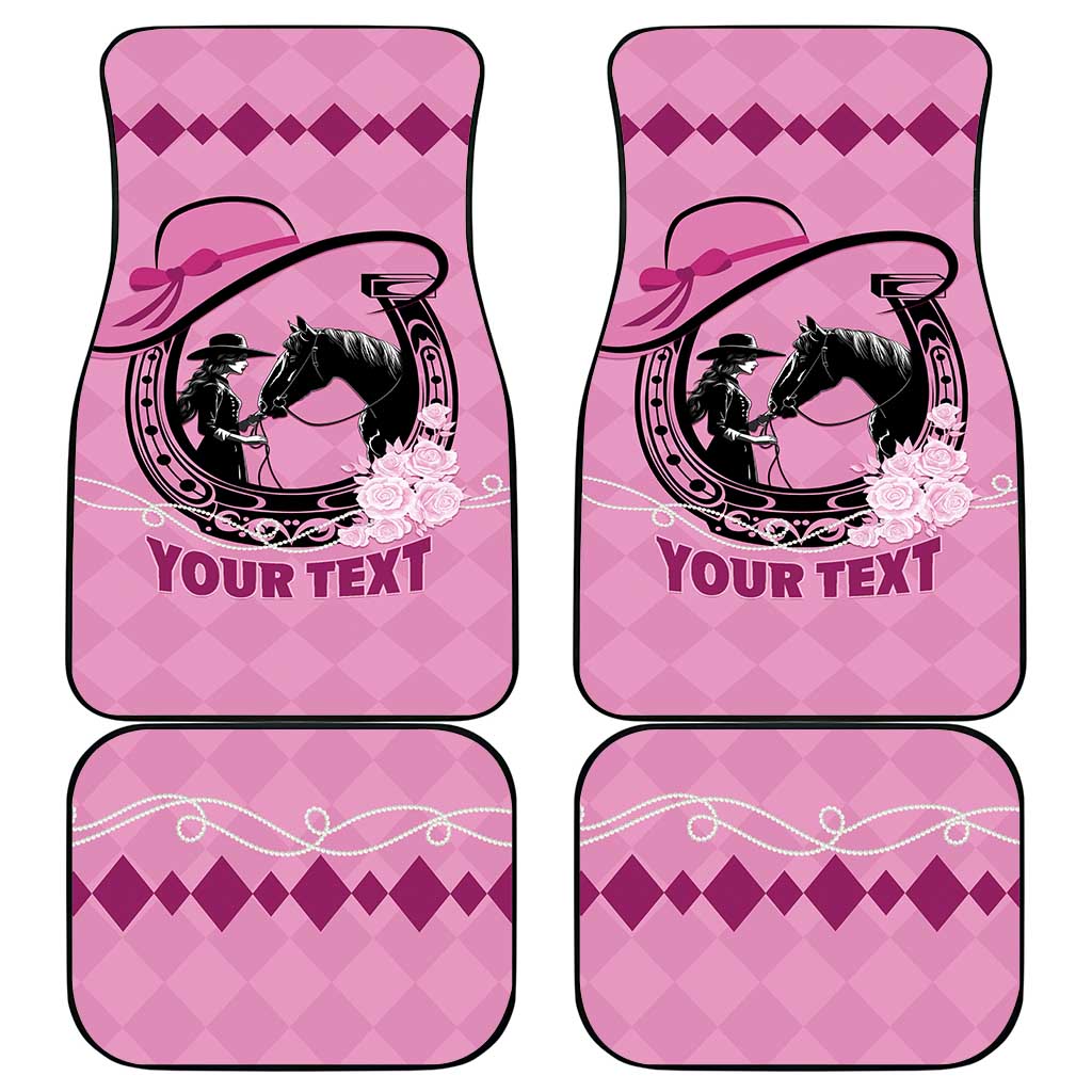 Personalized Kentucky Horse Racing Car Mats Beauty and The Horse Pink Version LT01