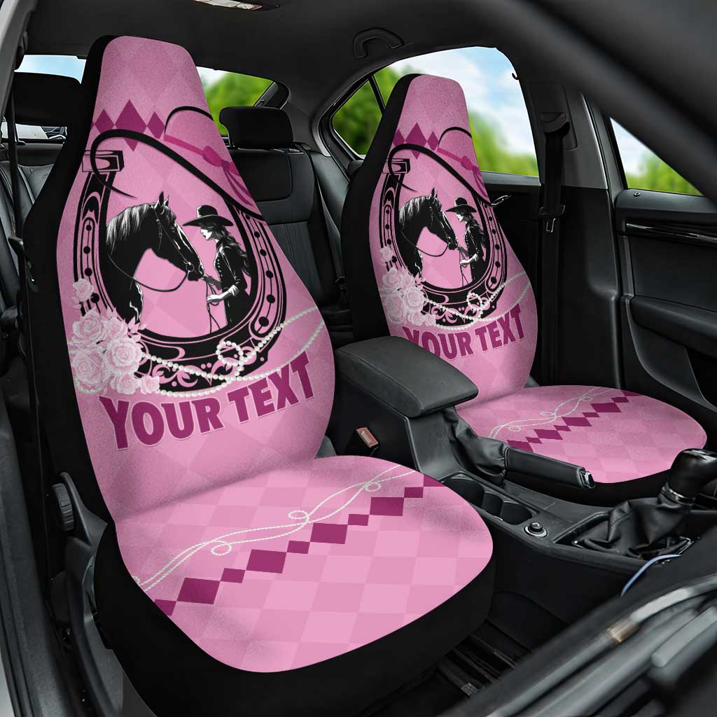 Personalized Kentucky Horse Racing Car Seat Cover Beauty and The Horse Pink Version LT01