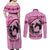 Personalized Kentucky Horse Racing Couples Matching Off Shoulder Maxi Dress and Long Sleeve Button Shirt Beauty and The Horse Pink Version LT01