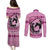Personalized Kentucky Horse Racing Couples Matching Puletasi and Long Sleeve Button Shirt Beauty and The Horse Pink Version LT01