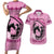 Personalized Kentucky Horse Racing Couples Matching Short Sleeve Bodycon Dress and Hawaiian Shirt Beauty and The Horse Pink Version LT01