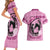 Personalized Kentucky Horse Racing Couples Matching Short Sleeve Bodycon Dress and Hawaiian Shirt Beauty and The Horse Pink Version LT01