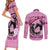 Personalized Kentucky Horse Racing Couples Matching Short Sleeve Bodycon Dress and Long Sleeve Button Shirt Beauty and The Horse Pink Version LT01