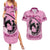 Personalized Kentucky Horse Racing Couples Matching Summer Maxi Dress and Hawaiian Shirt Beauty and The Horse Pink Version LT01