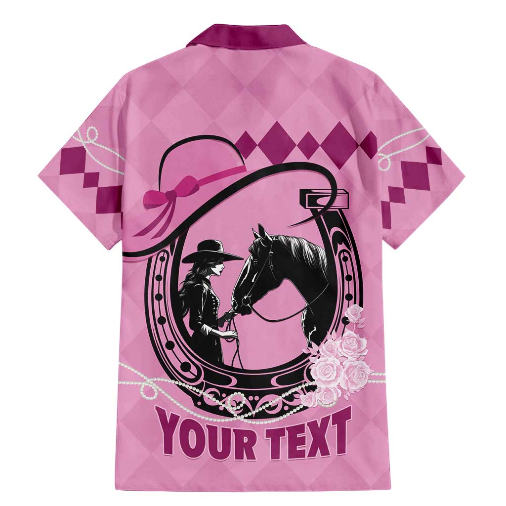 Personalized Kentucky Horse Racing Family Matching Mermaid Dress and Hawaiian Shirt Beauty and The Horse Pink Version LT01