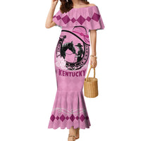 Personalized Kentucky Horse Racing Family Matching Mermaid Dress and Hawaiian Shirt Beauty and The Horse Pink Version LT01