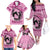 Personalized Kentucky Horse Racing Family Matching Off The Shoulder Long Sleeve Dress and Hawaiian Shirt Beauty and The Horse Pink Version LT01