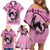 Personalized Kentucky Horse Racing Family Matching Off Shoulder Short Dress and Hawaiian Shirt Beauty and The Horse Pink Version LT01