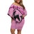 Personalized Kentucky Horse Racing Family Matching Off Shoulder Short Dress and Hawaiian Shirt Beauty and The Horse Pink Version LT01