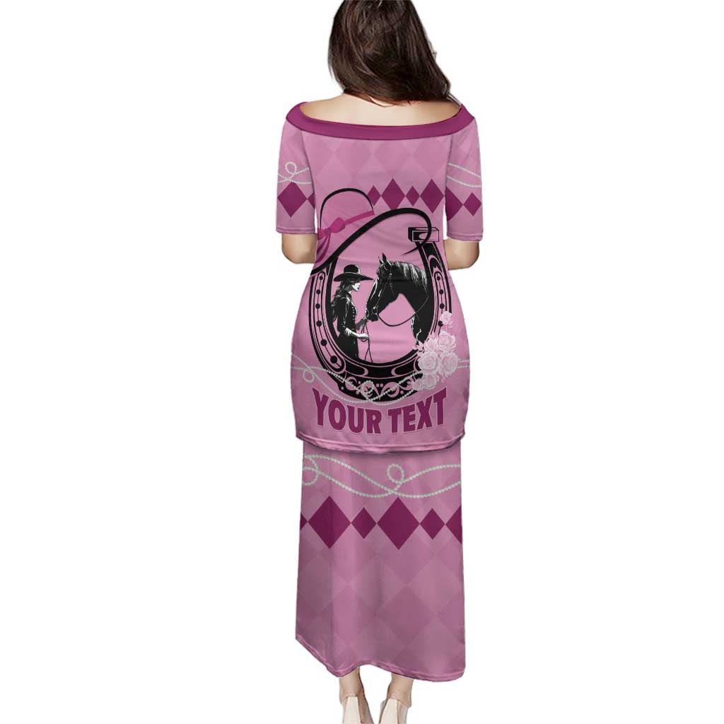 Personalized Kentucky Horse Racing Family Matching Puletasi and Hawaiian Shirt Beauty and The Horse Pink Version LT01