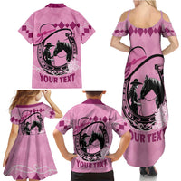 Personalized Kentucky Horse Racing Family Matching Summer Maxi Dress and Hawaiian Shirt Beauty and The Horse Pink Version LT01