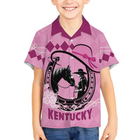 Personalized Kentucky Horse Racing Family Matching Summer Maxi Dress and Hawaiian Shirt Beauty and The Horse Pink Version LT01