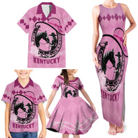 Personalized Kentucky Horse Racing Family Matching Tank Maxi Dress and Hawaiian Shirt Beauty and The Horse Pink Version LT01