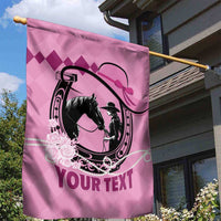 Personalized Kentucky Horse Racing Garden Flag Beauty and The Horse Pink Version LT01