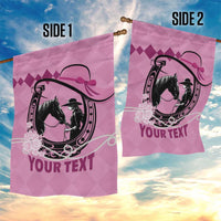 Personalized Kentucky Horse Racing Garden Flag Beauty and The Horse Pink Version LT01