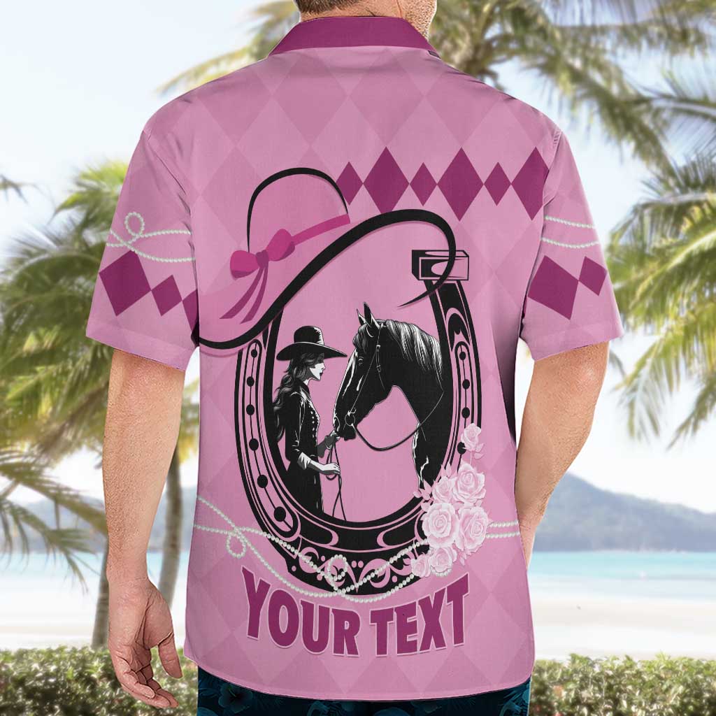 Personalized Kentucky Horse Racing Hawaiian Shirt Beauty and The Horse Pink Version LT01