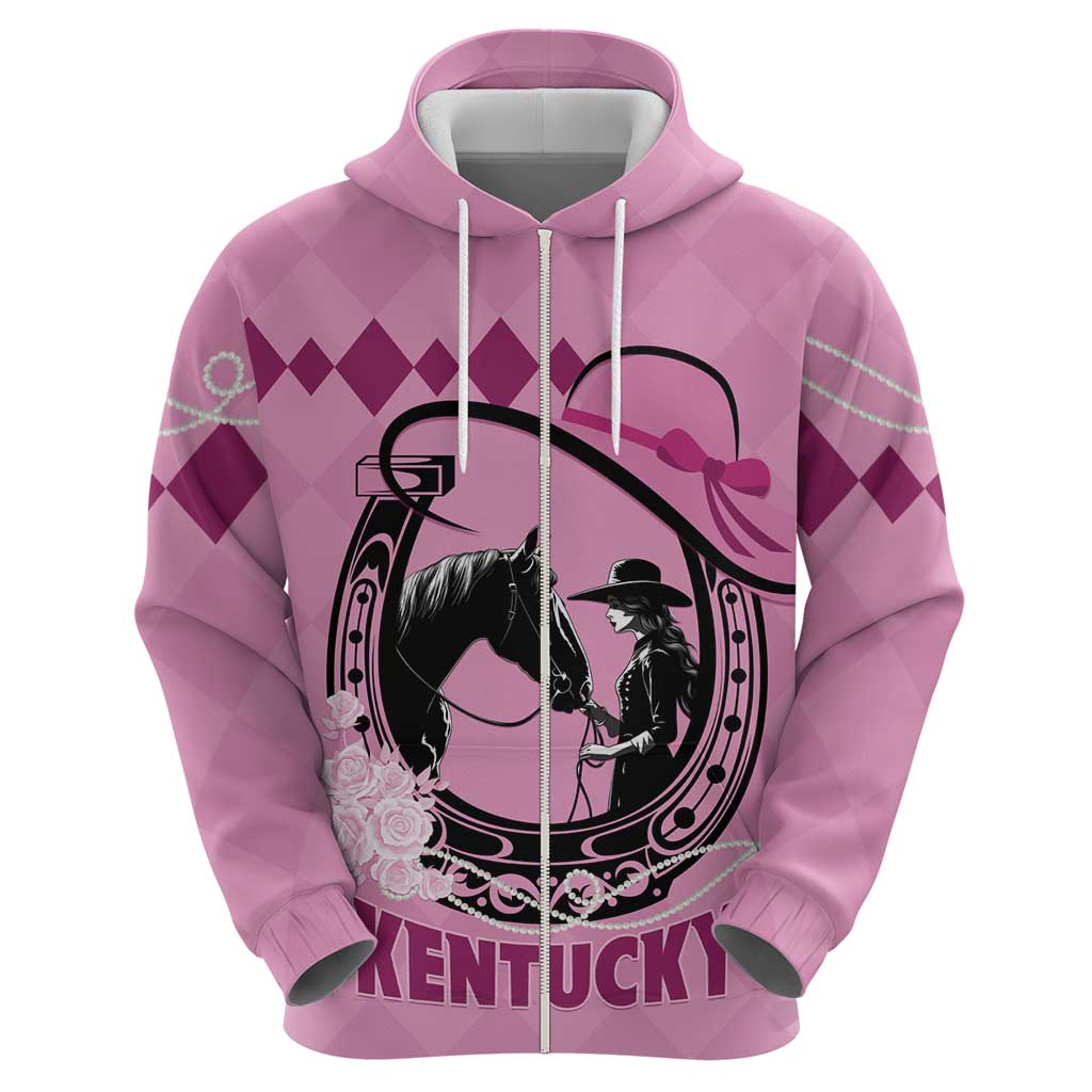 Personalized Kentucky Horse Racing Hoodie Beauty and The Horse Pink Version LT01