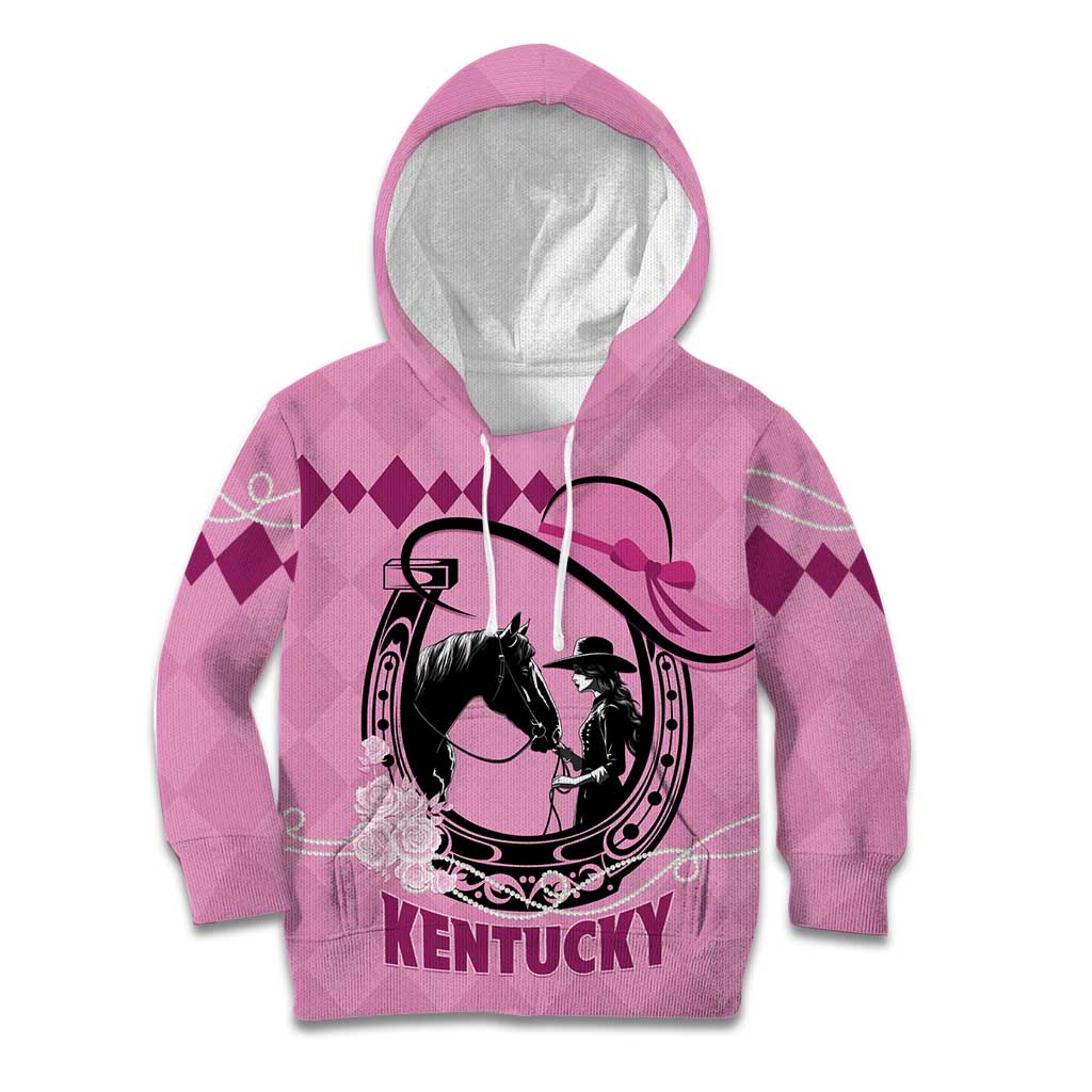Personalized Kentucky Horse Racing Kid Hoodie Beauty and The Horse Pink Version LT01