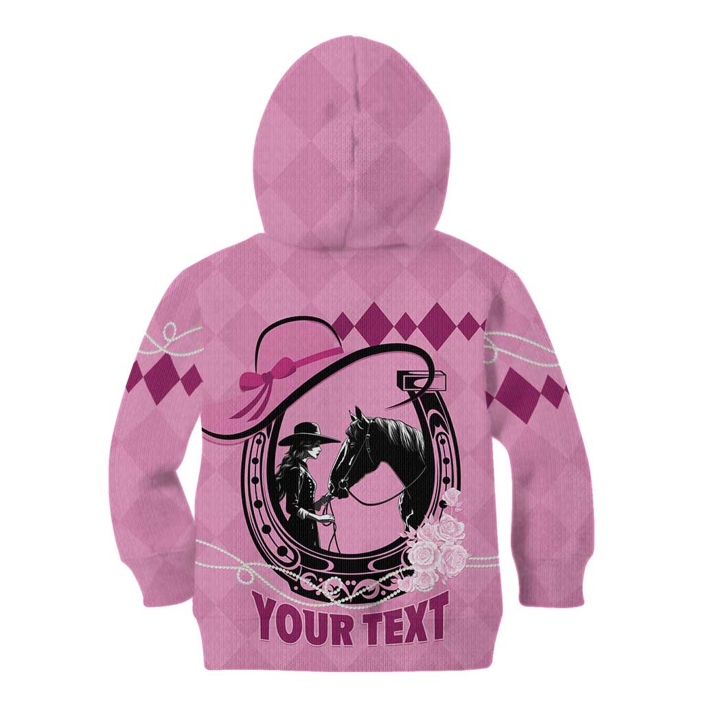 Personalized Kentucky Horse Racing Kid Hoodie Beauty and The Horse Pink Version LT01