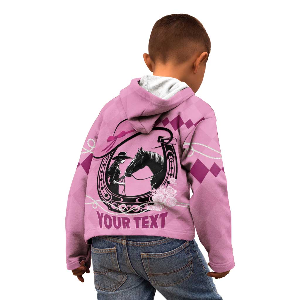 Personalized Kentucky Horse Racing Kid Hoodie Beauty and The Horse Pink Version LT01