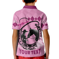 Personalized Kentucky Horse Racing Kid Polo Shirt Beauty and The Horse Pink Version LT01