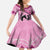 Personalized Kentucky Horse Racing Kid Short Sleeve Dress Beauty and The Horse Pink Version LT01