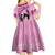 Personalized Kentucky Horse Racing Kid Short Sleeve Dress Beauty and The Horse Pink Version LT01