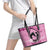 Personalized Kentucky Horse Racing Leather Tote Bag Beauty and The Horse Pink Version LT01