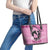 Personalized Kentucky Horse Racing Leather Tote Bag Beauty and The Horse Pink Version LT01