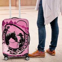 Personalized Kentucky Horse Racing Luggage Cover Beauty and The Horse Pink Version LT01