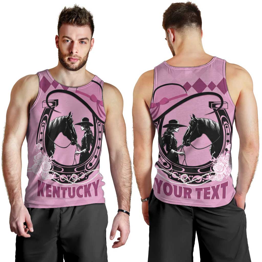 Personalized Kentucky Horse Racing Men Tank Top Beauty and The Horse Pink Version LT01