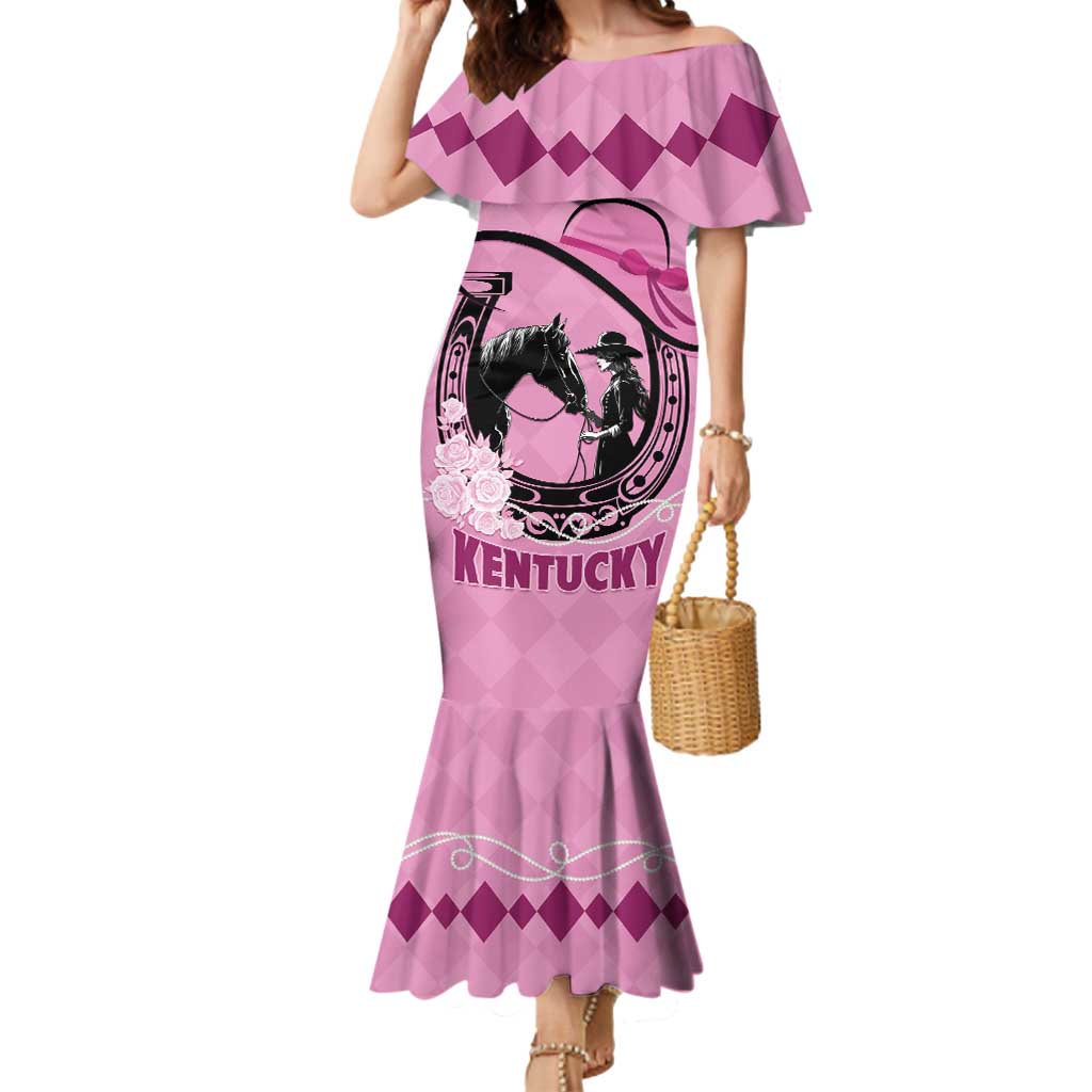 Personalized Kentucky Horse Racing Mermaid Dress Beauty and The Horse Pink Version LT01