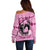 Personalized Kentucky Horse Racing Off Shoulder Sweater Beauty and The Horse Pink Version LT01