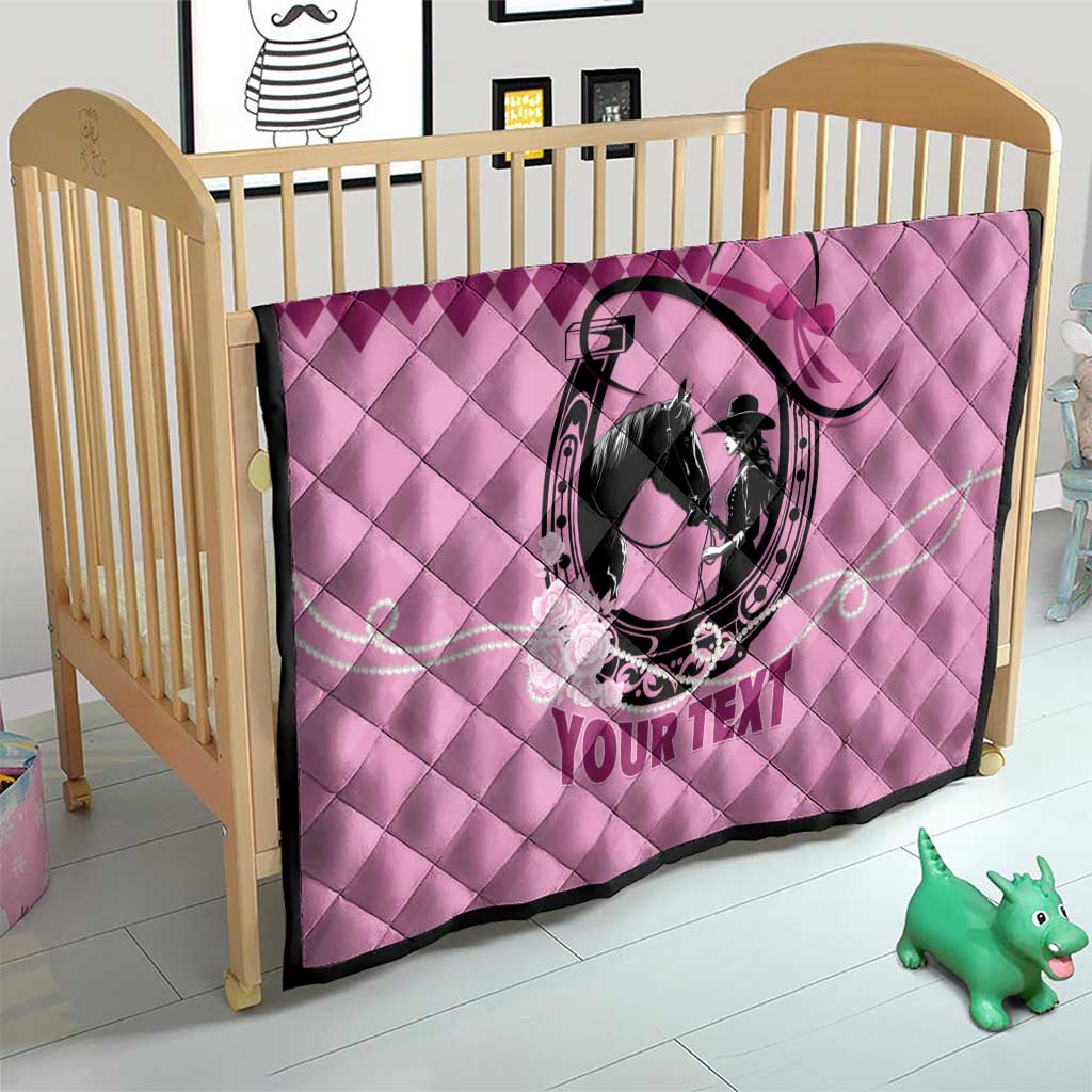 Personalized Kentucky Horse Racing Quilt Beauty and The Horse Pink Version LT01