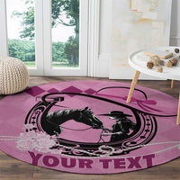 Personalized Kentucky Horse Racing Round Carpet Beauty and The Horse Pink Version LT01