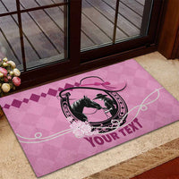 Personalized Kentucky Horse Racing Rubber Doormat Beauty and The Horse Pink Version LT01