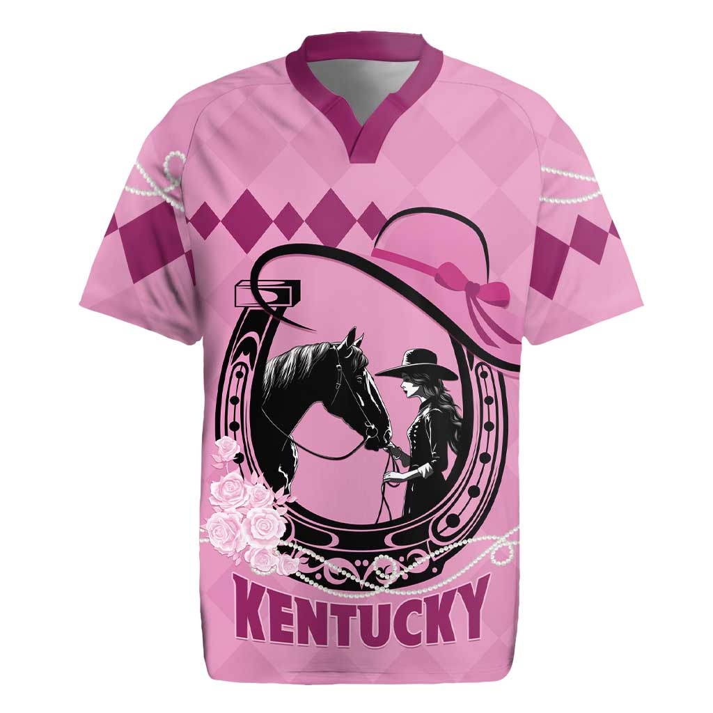 Personalized Kentucky Horse Racing Rugby Jersey Beauty and The Horse Pink Version LT01