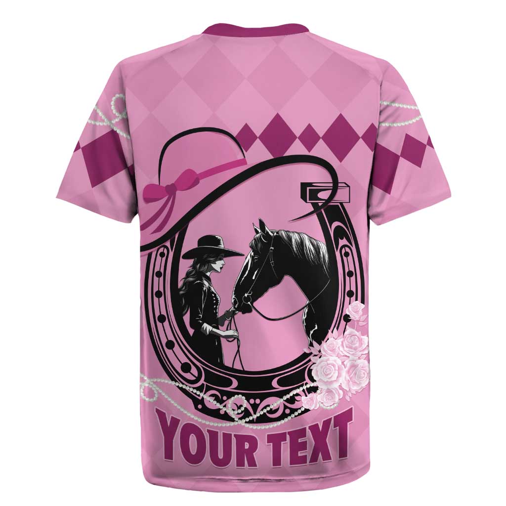 Personalized Kentucky Horse Racing Rugby Jersey Beauty and The Horse Pink Version LT01