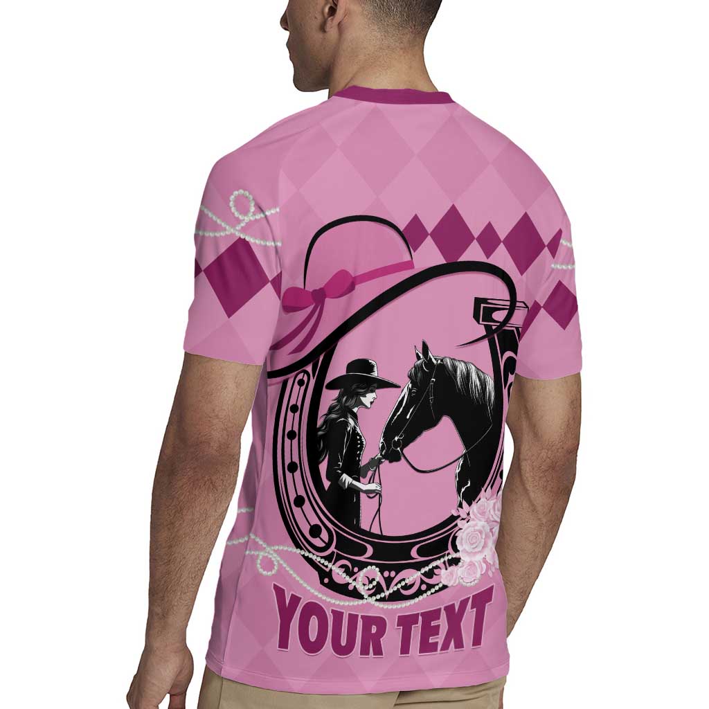Personalized Kentucky Horse Racing Rugby Jersey Beauty and The Horse Pink Version LT01