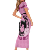 Personalized Kentucky Horse Racing Short Sleeve Bodycon Dress Beauty and The Horse Pink Version LT01