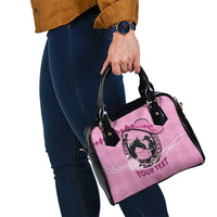 Personalized Kentucky Horse Racing Shoulder Handbag Beauty and The Horse Pink Version LT01