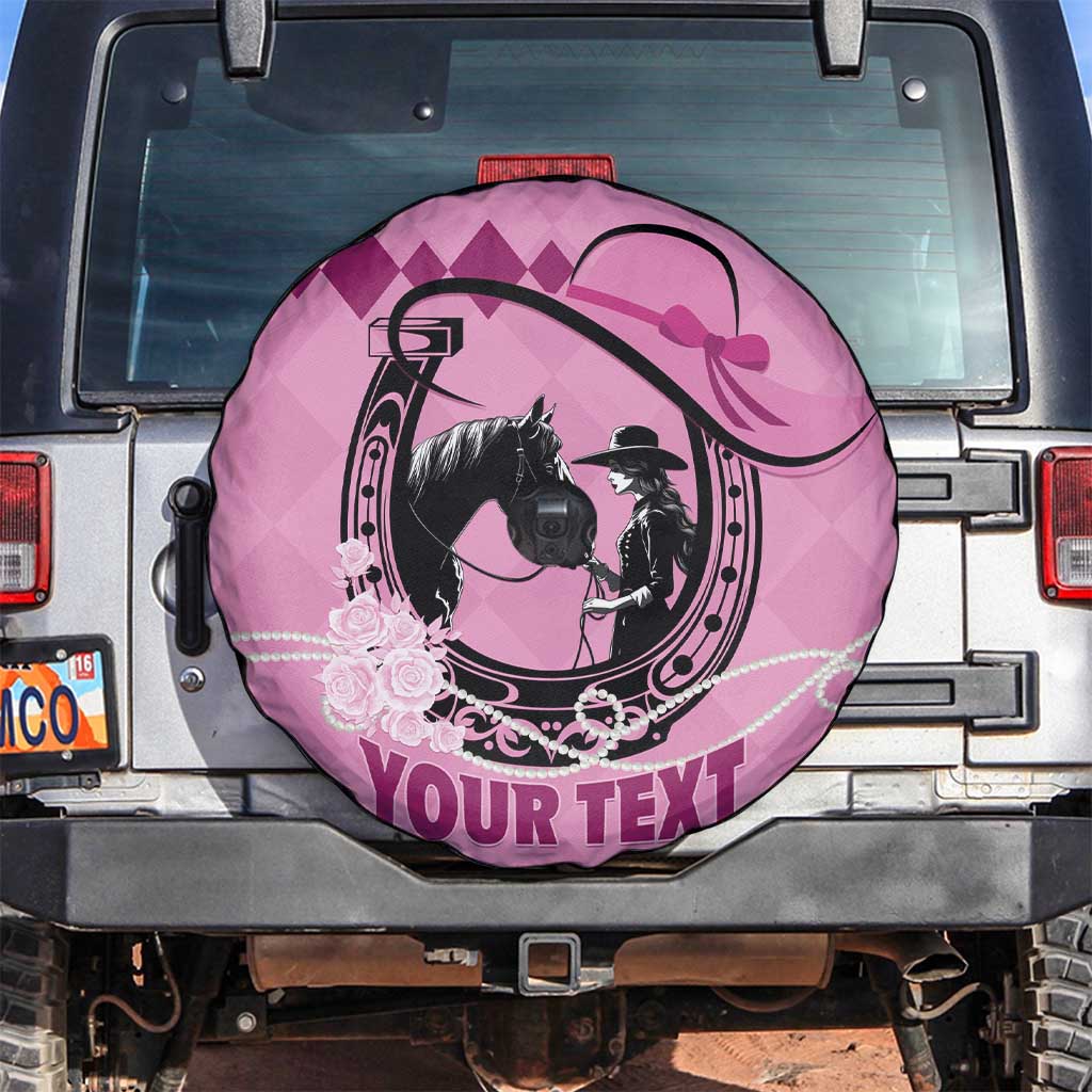 Personalized Kentucky Horse Racing Spare Tire Cover Beauty and The Horse Pink Version LT01