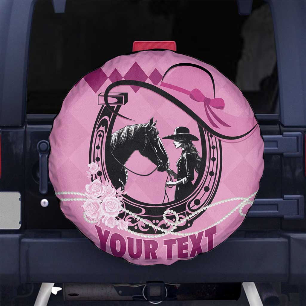 Personalized Kentucky Horse Racing Spare Tire Cover Beauty and The Horse Pink Version LT01