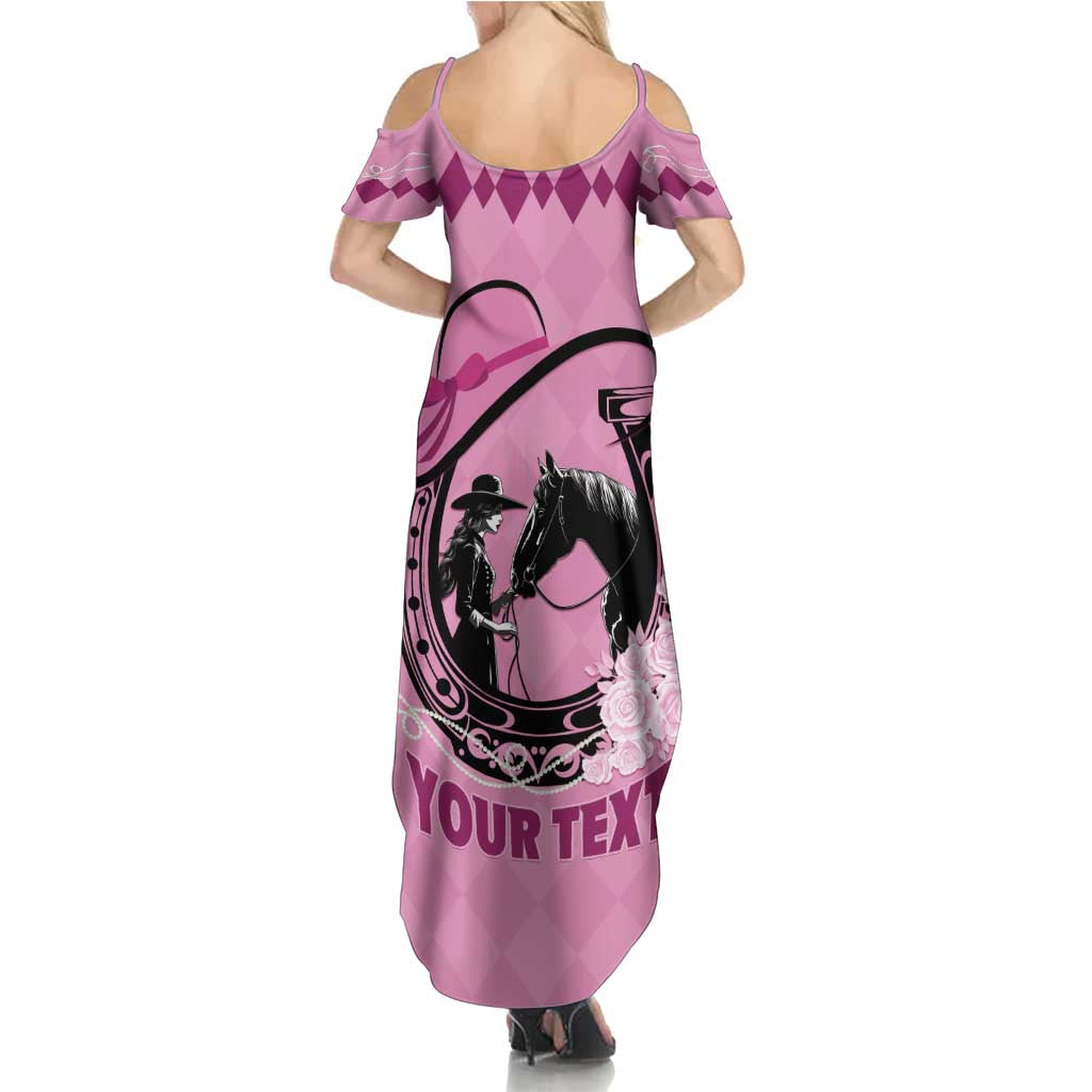 Personalized Kentucky Horse Racing Summer Maxi Dress Beauty and The Horse Pink Version LT01